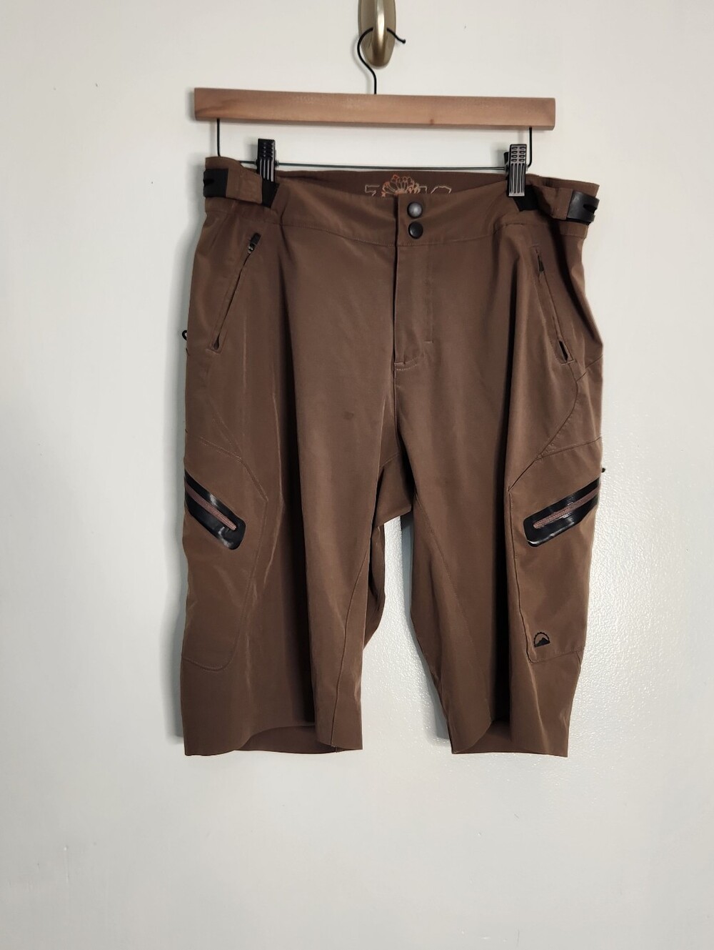 Zoic Brown Mountain Bike Hiking Cargo Shorts Mens Large Nylon Spandex MTB Trail
